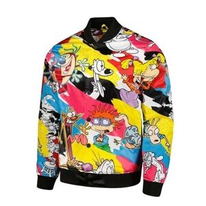 Men's Freeze Max Retro Graphic Satin Full-Snap Jacket Size Small